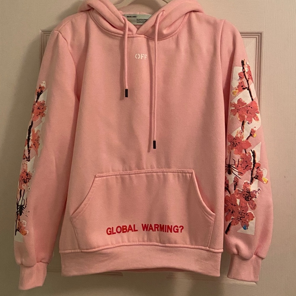 OFF-WHITE authentic pink cherry blossom hoodie